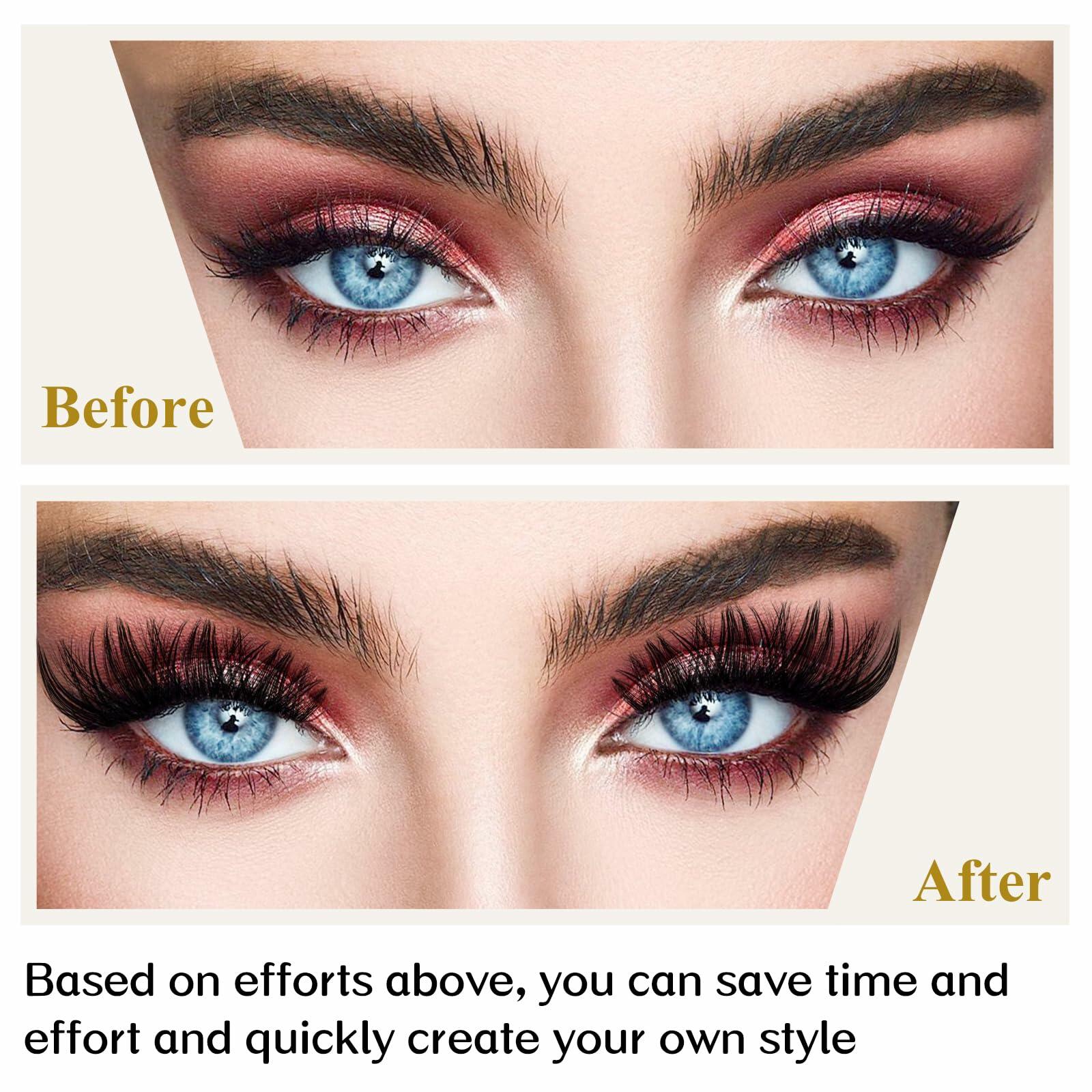 Lash Clusters D Curl 16mm 72 Clusters DIY Eyelash Extensions Volume Wispy