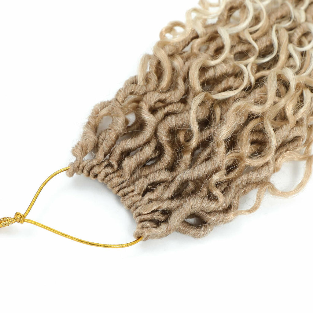 Goddess Locs Crochet Hair 12 Inch 8 Packs River Faux Locs 27/613# Size 12in