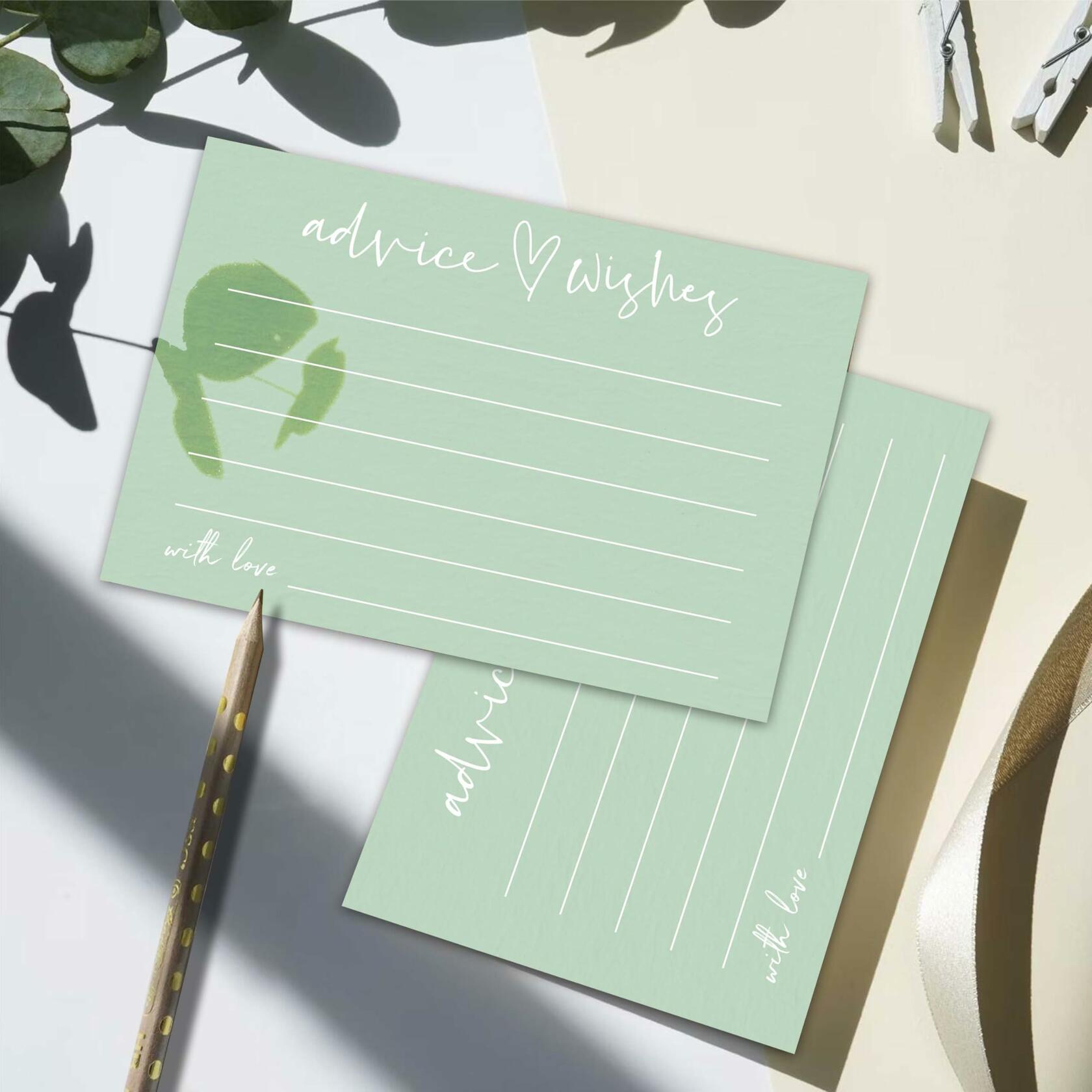 Qoamp Wedding Advice Cards 4x6 Inches 30pcs White Minimalist Bridal Shower