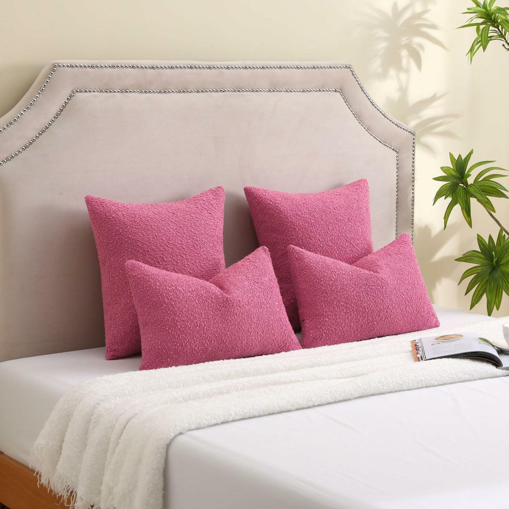 FUTEI Hot Pink Decorative Throw Pillow Covers 20x20 Inch Pack of 2 Cozy