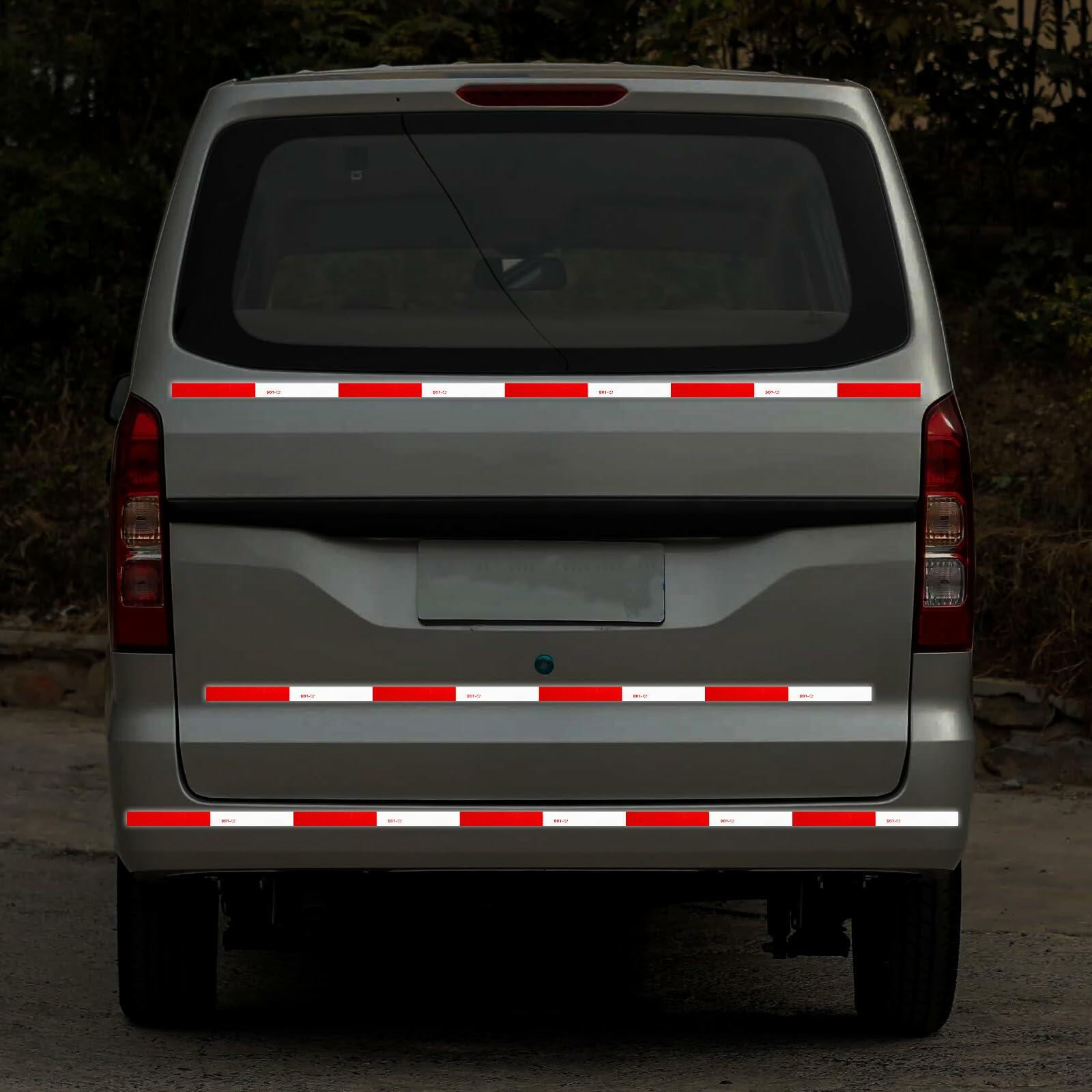 LANZMYAN Reflective Safety Tape 2in x 65ft Red White Waterproof Outdoor
