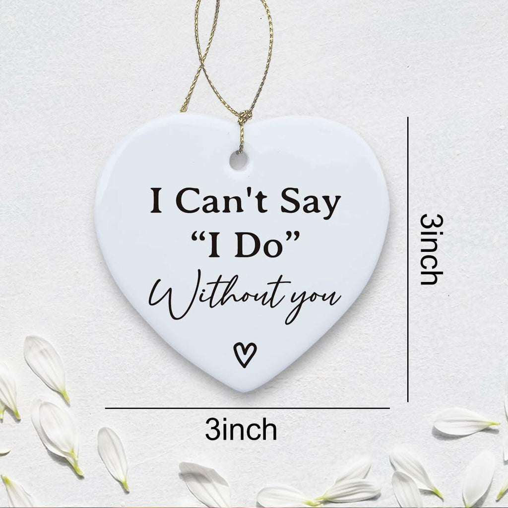 Bridesmaid Maid of Honor Heart Ceramic Ornament Wedding Gift