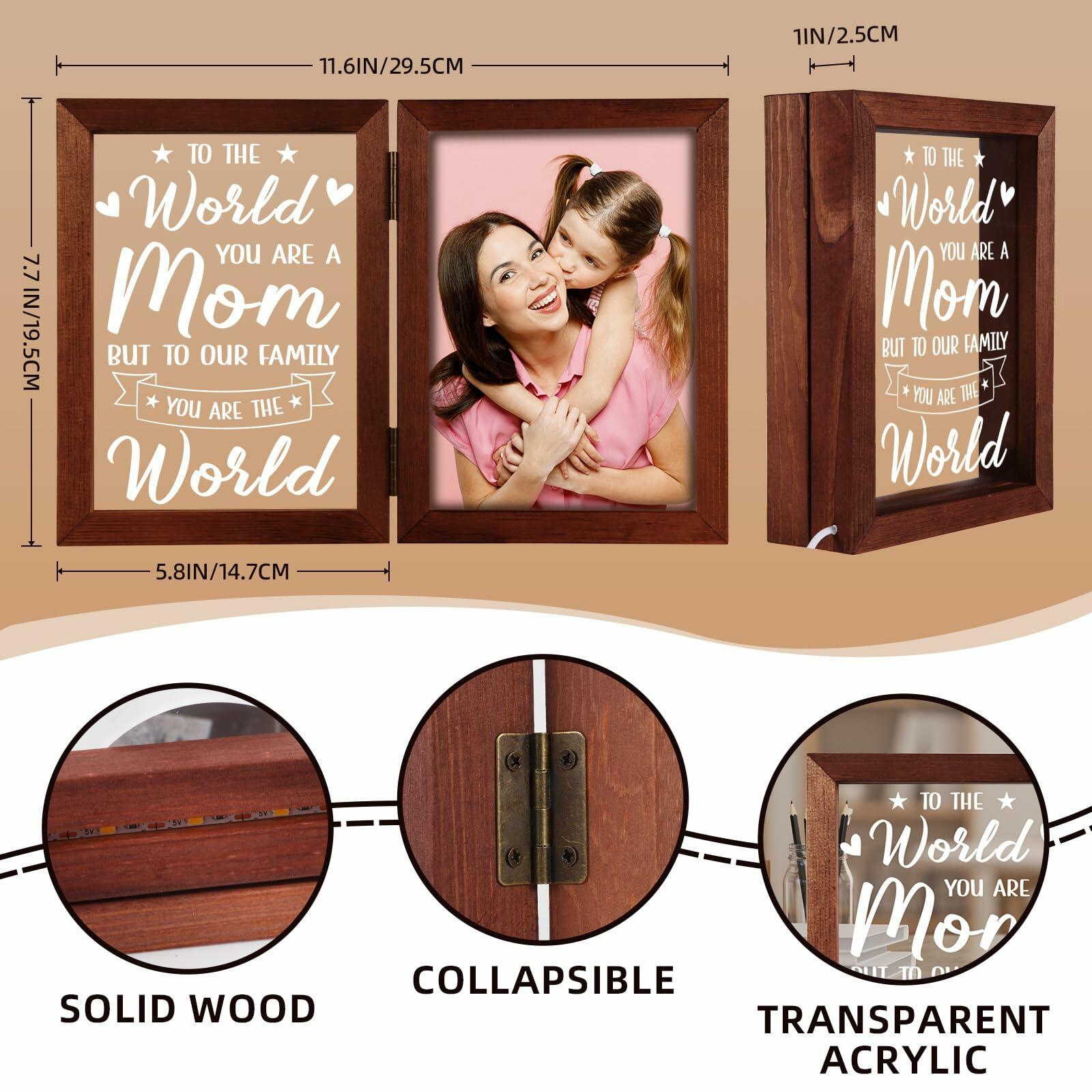Mom Gifts 5x7 Picture Frame Night Light Table Lamp Warm Words