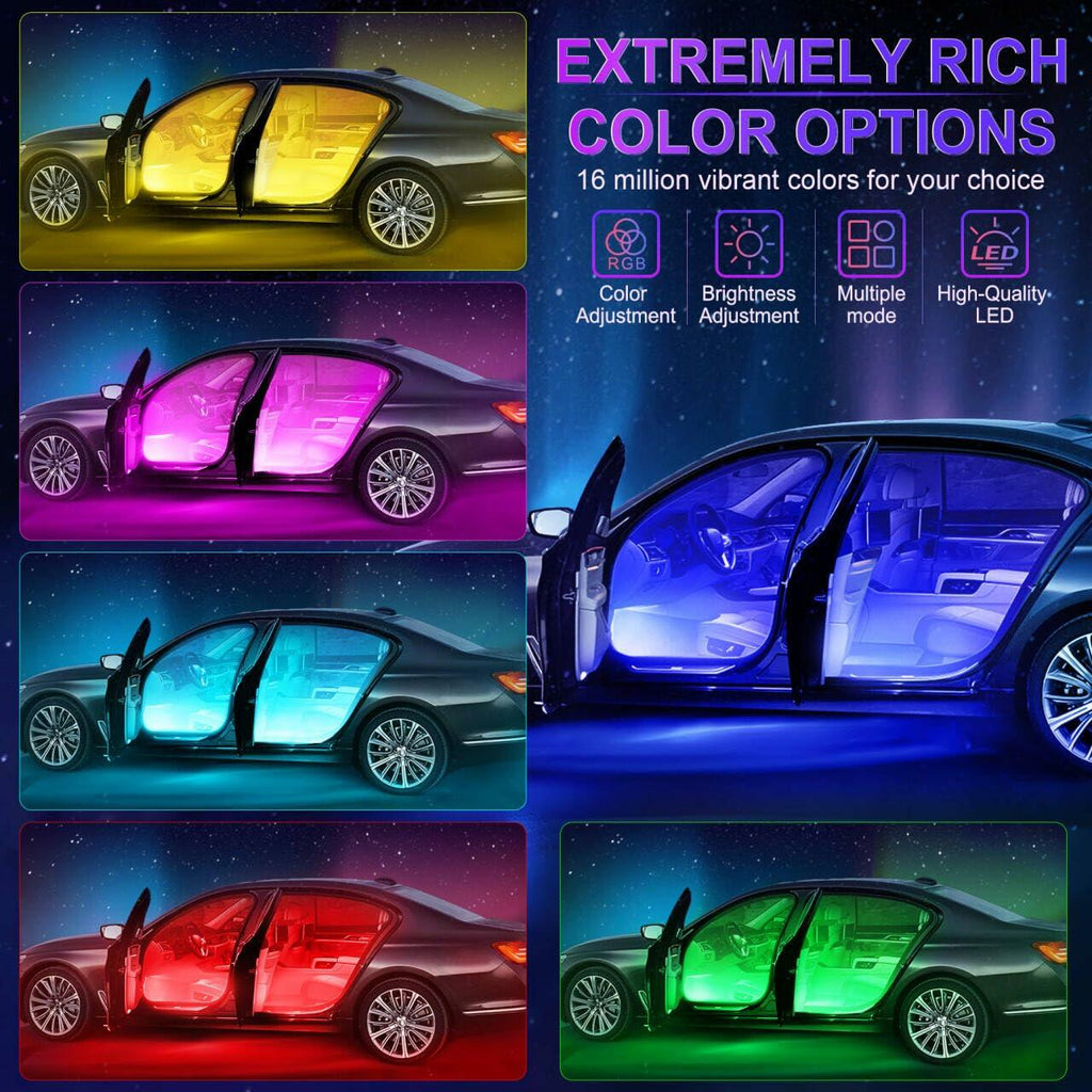 LivTee Accent Interior Car Lights RGB LED App Control Music DIY 2 Lines