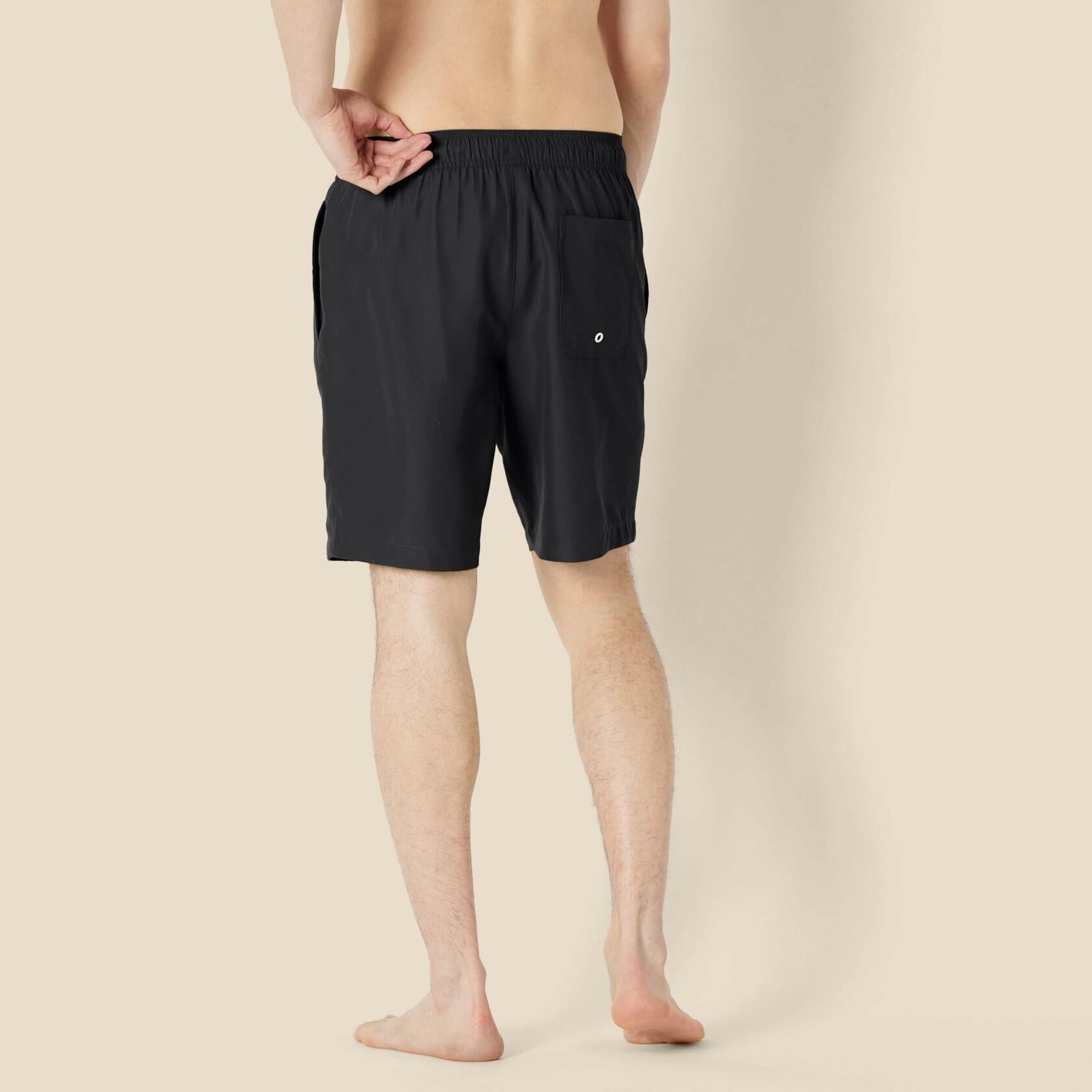 Amazon Essentials Men’s 9" Swim Trunks Black Mesh Lining Pockets Size M