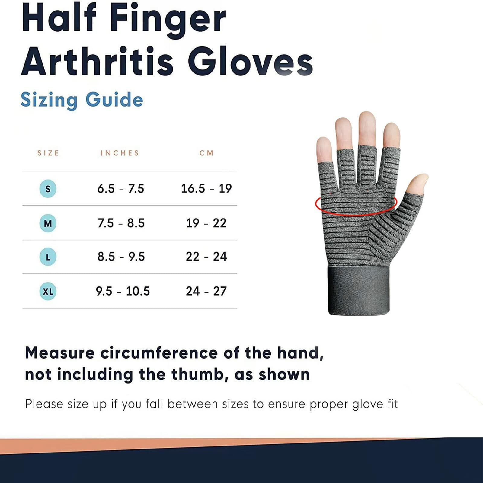 VigorGlove Copper Fit Arthritis Gloves Adjustable Belt Anti-Slip Black 2 Pairs M