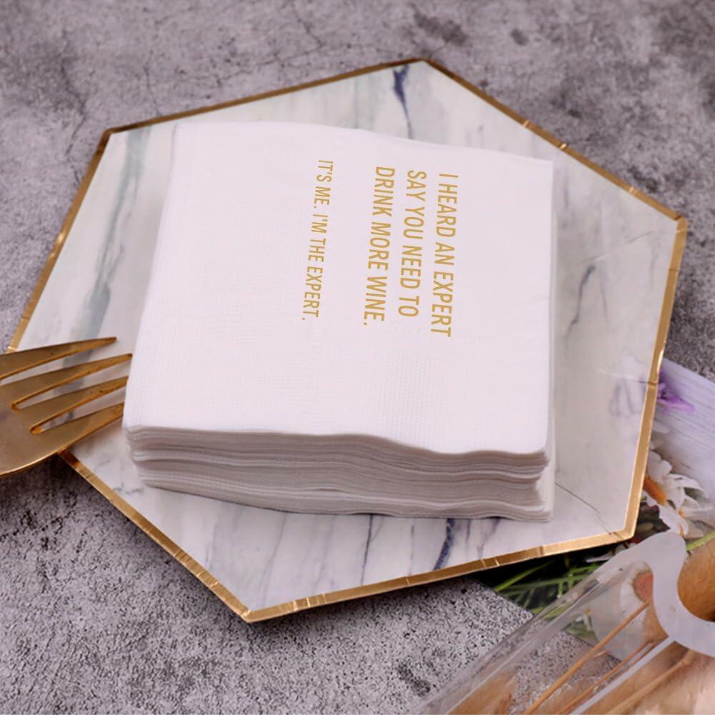 VOWFOO Came For The Wine Stayed For Gossip Funny Cocktail Napkins 100pcs 4.5x4.5