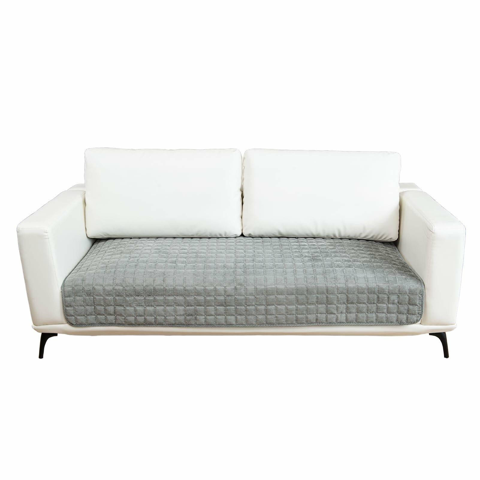 TAOMOCASTL Corduroy Sectional Sofa Cover Non Slip Washable Gray 28x70 1pc