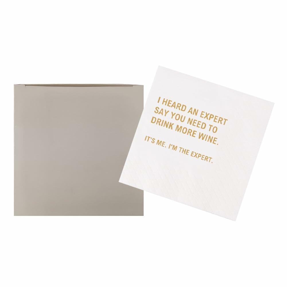 VOWFOO Yobo Bachelorette Cocktail Napkins 4.5x4.5 2-ply 100pcs White