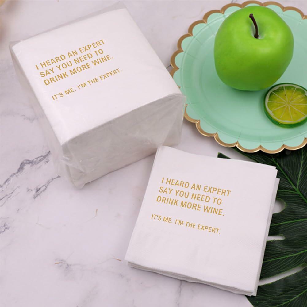 VOWFOO Don't Be Awkward Funny Cocktail Napkins 4.5x4.5 2-ply 100pcs