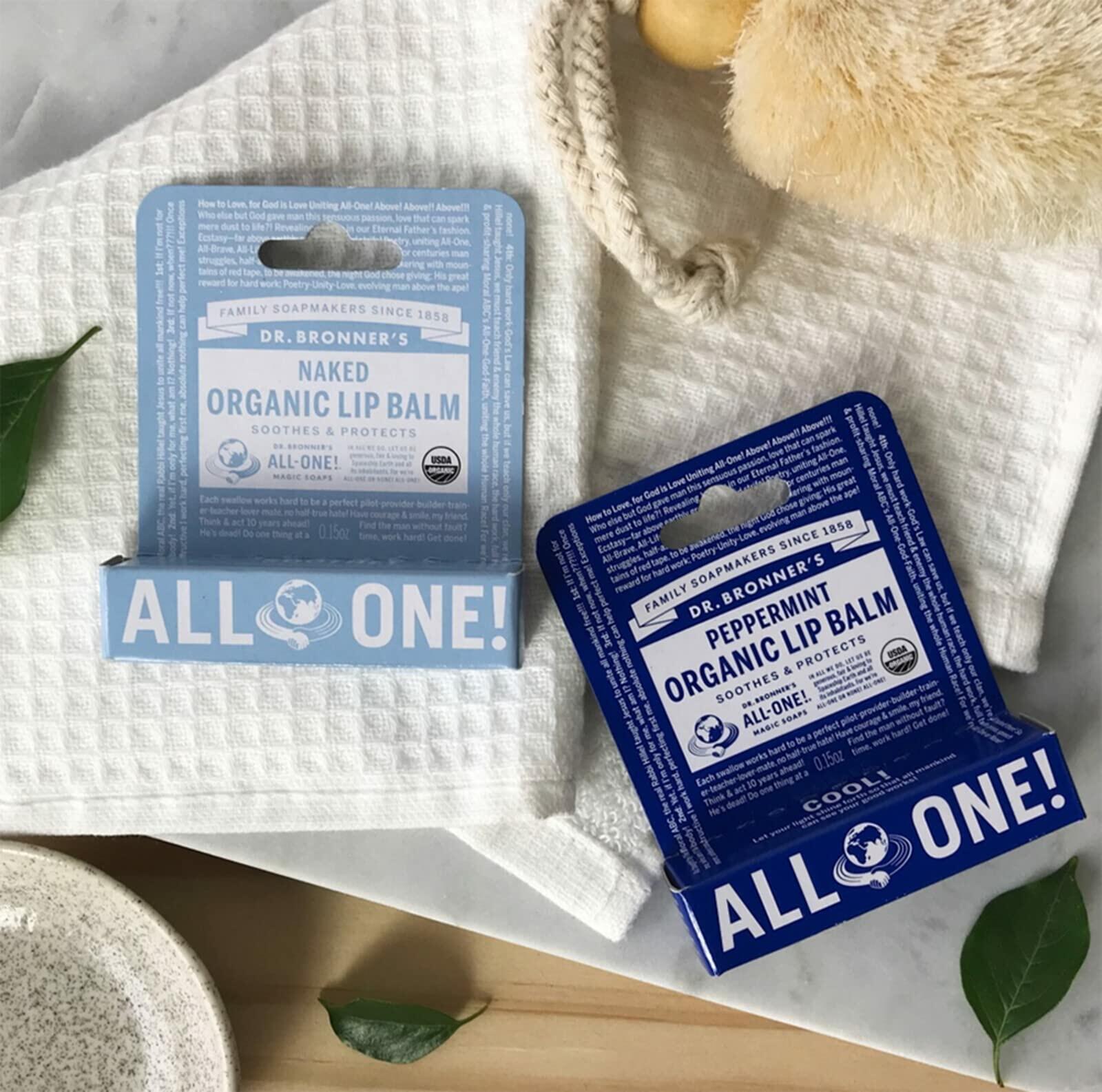 Dr. Bronner's Organic Peppermint Lip Balm 0.15 oz
