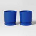 Room Essentials™ 2pc Recycled Resin Planter Pots Blue 4x4x4 Indoor Outdoor