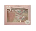 Tiger Eye gua sha + floral cooling eye patches, Pink 3-piece set