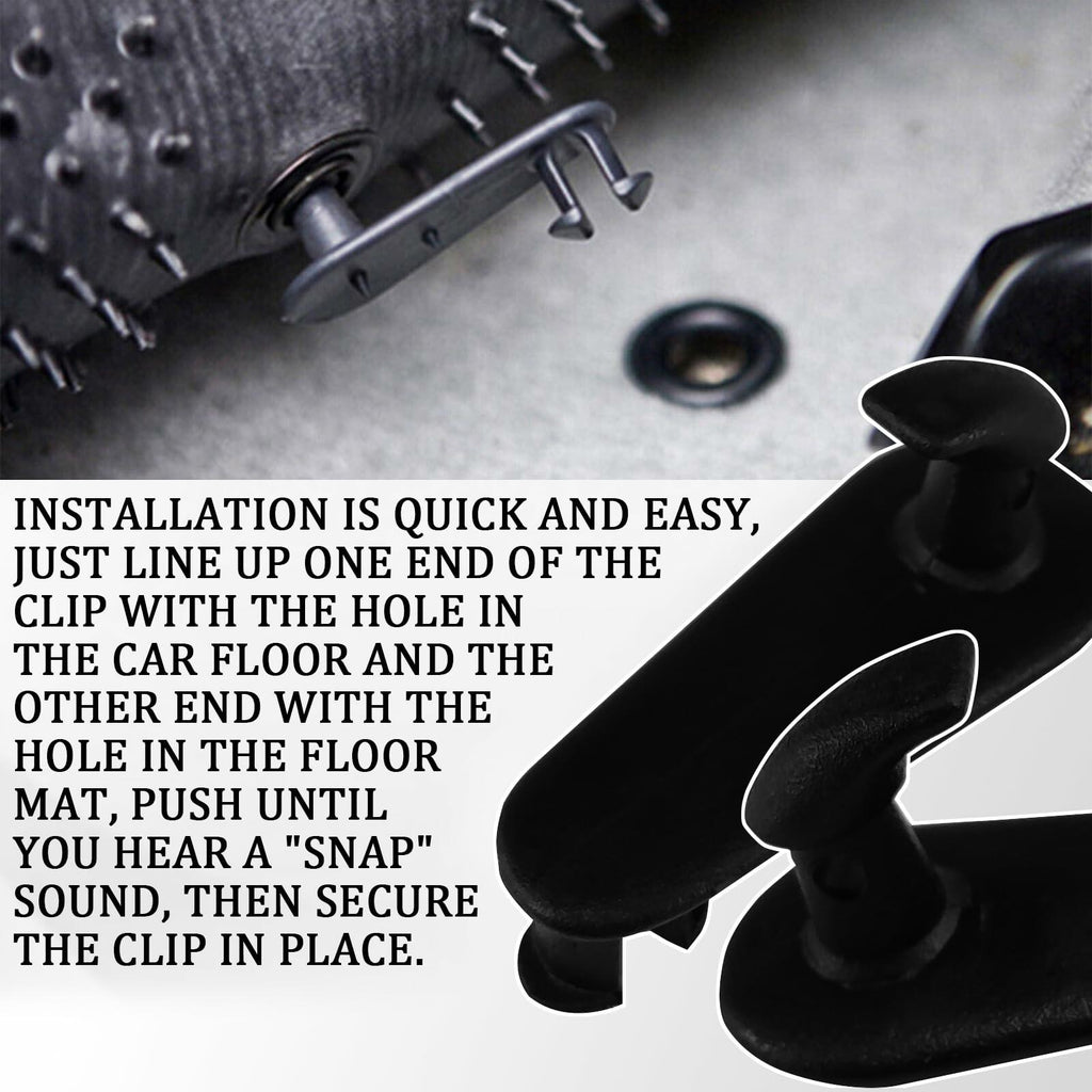 Tobenbone Car Floor Mat Clips Fixing Hooks Clamp Carpet Fasteners Black