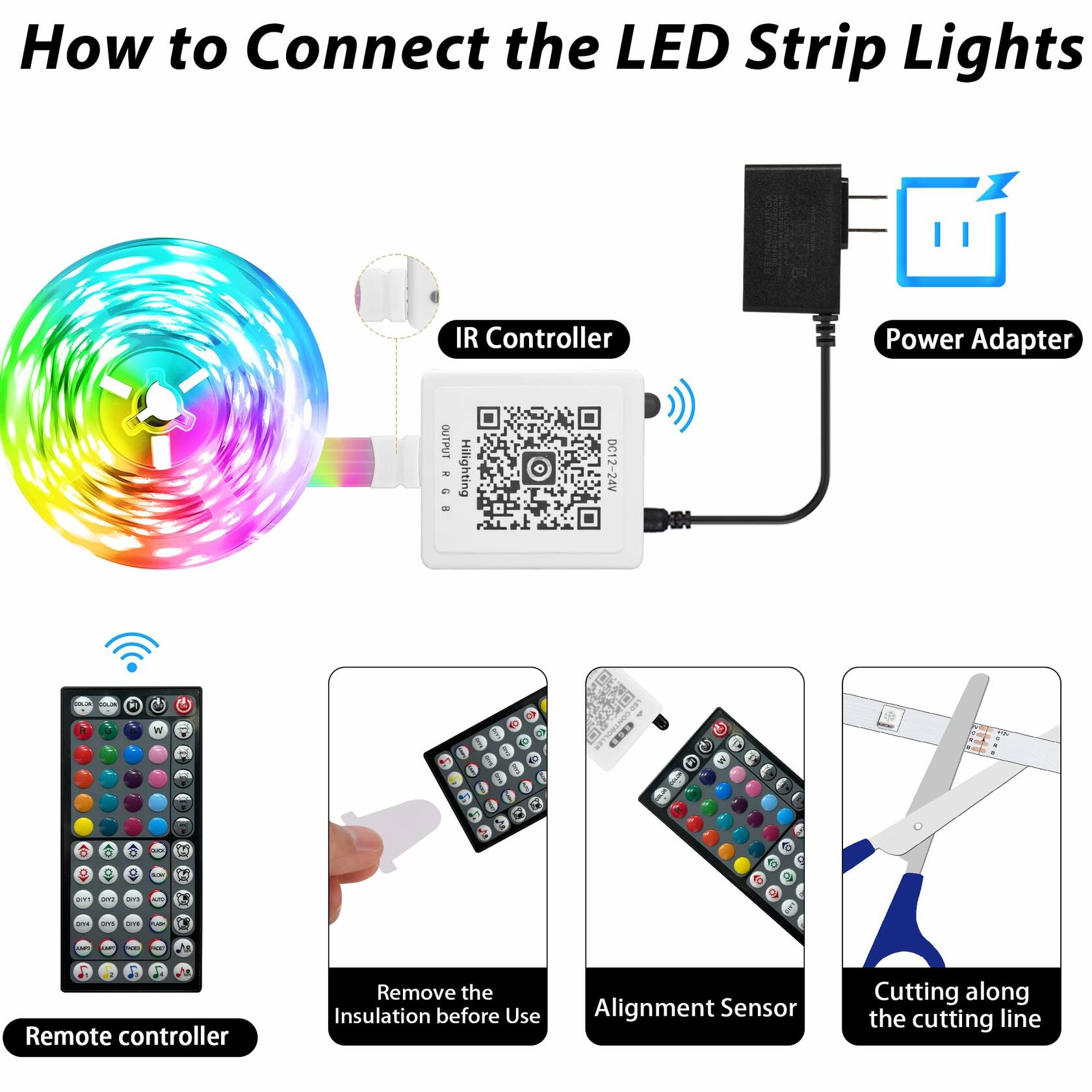 GANZQH Smart RGB USB Strip Lights 15.7FT Multicolor Music Theme