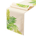 KEY SPRING Leaves Table Runner Cotton Linen Sage Green 12x72in