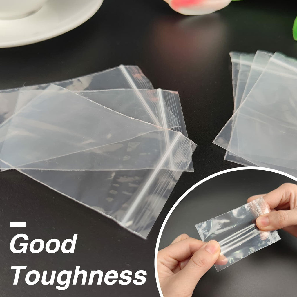 Aubeco 400pcs Clear 3x4in 2mil Plastic Jewelry Zip Bags Resealable