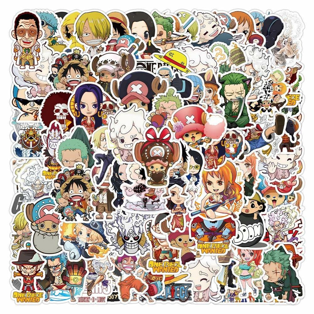 PEAK TOWN One Piece Luffy Anime Stickers 100PC Waterproof Vinyl Decals