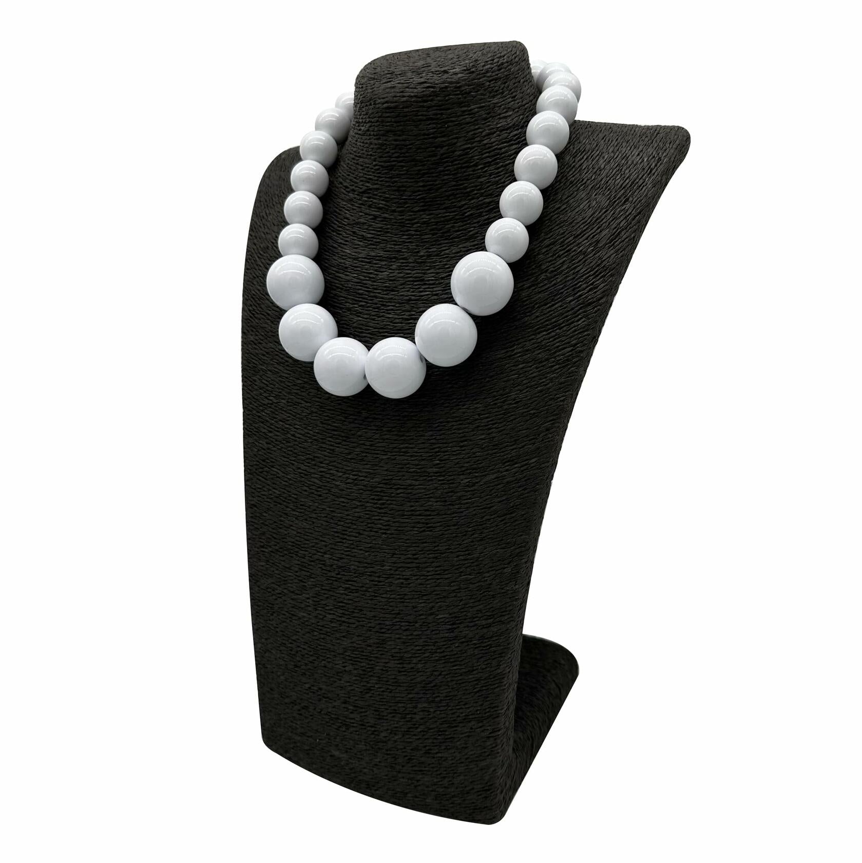 [Like New] JHWZAIY White Acrylic Beaded Necklace Chunky Statement 02 Set