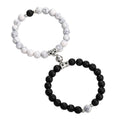 Natural Stone Chakra Tiger Eye Beads Bracelet Set Pink 2Pcs Unisex