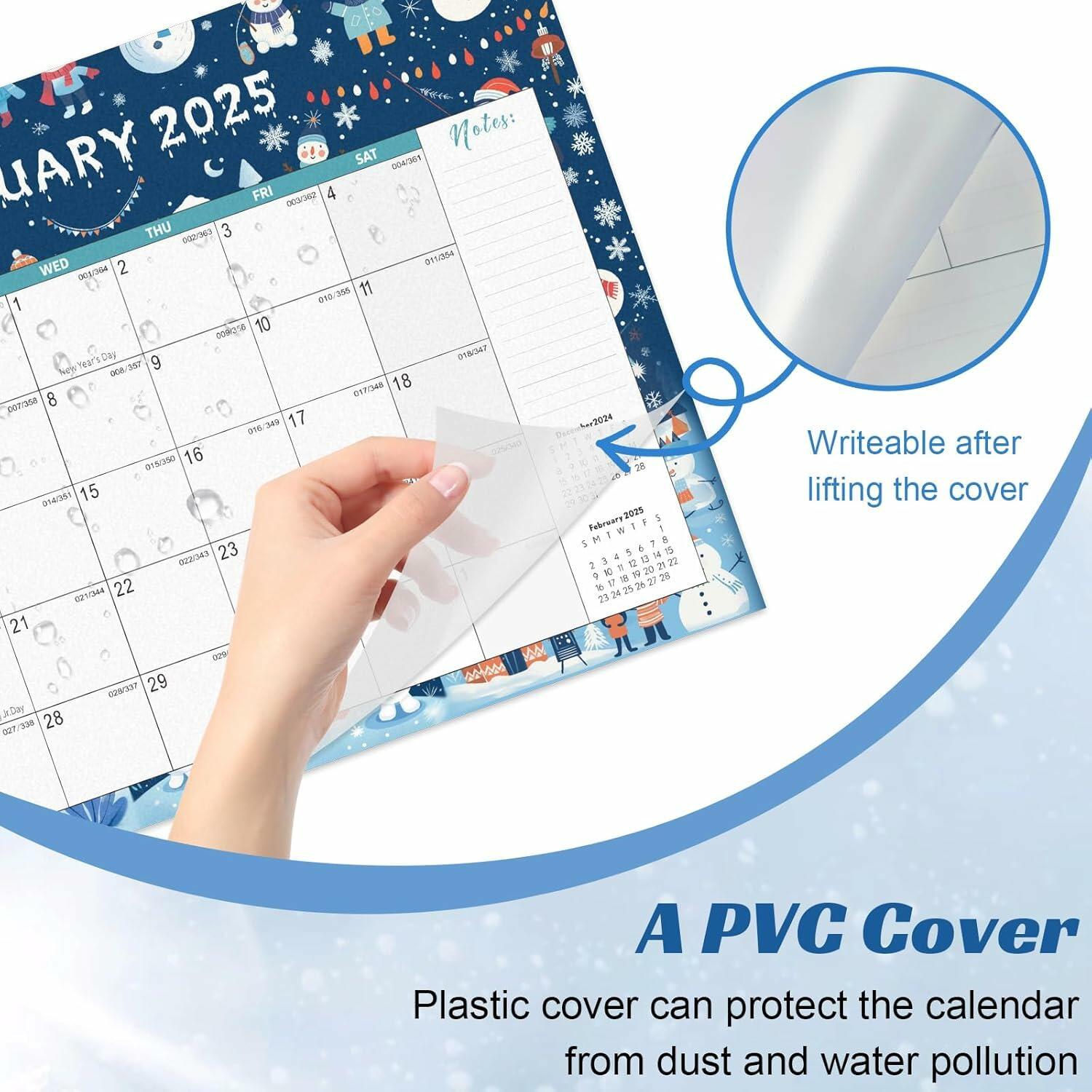 Gannyfer Large Desk Calendar 2025-2026 22x17 Planner with To-Do List Snow