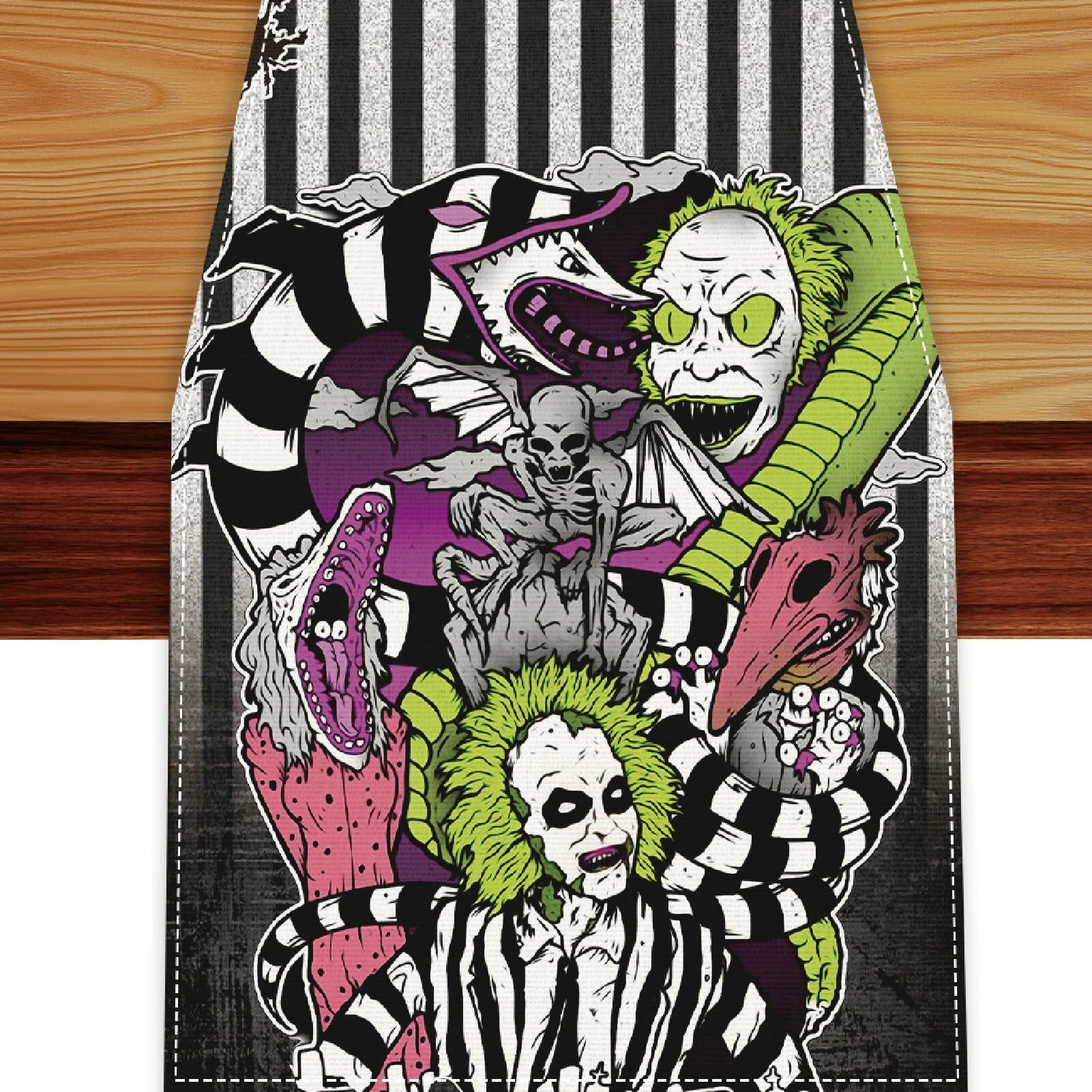 Halloween Table Runner Black Seasonal Party Decor 13x72 Inch