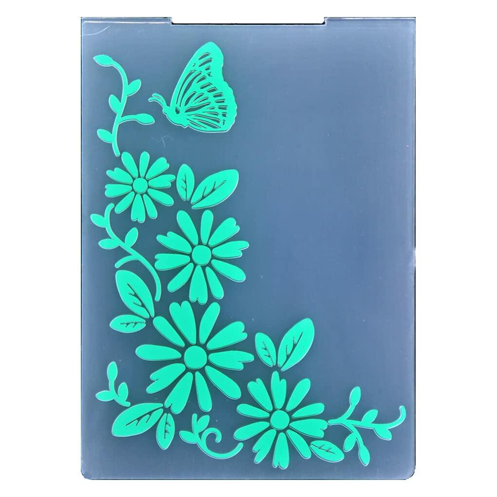 DDOUJOY Plastic Embossing Folders Flowers Leaves Butterfly Rose 7pcs