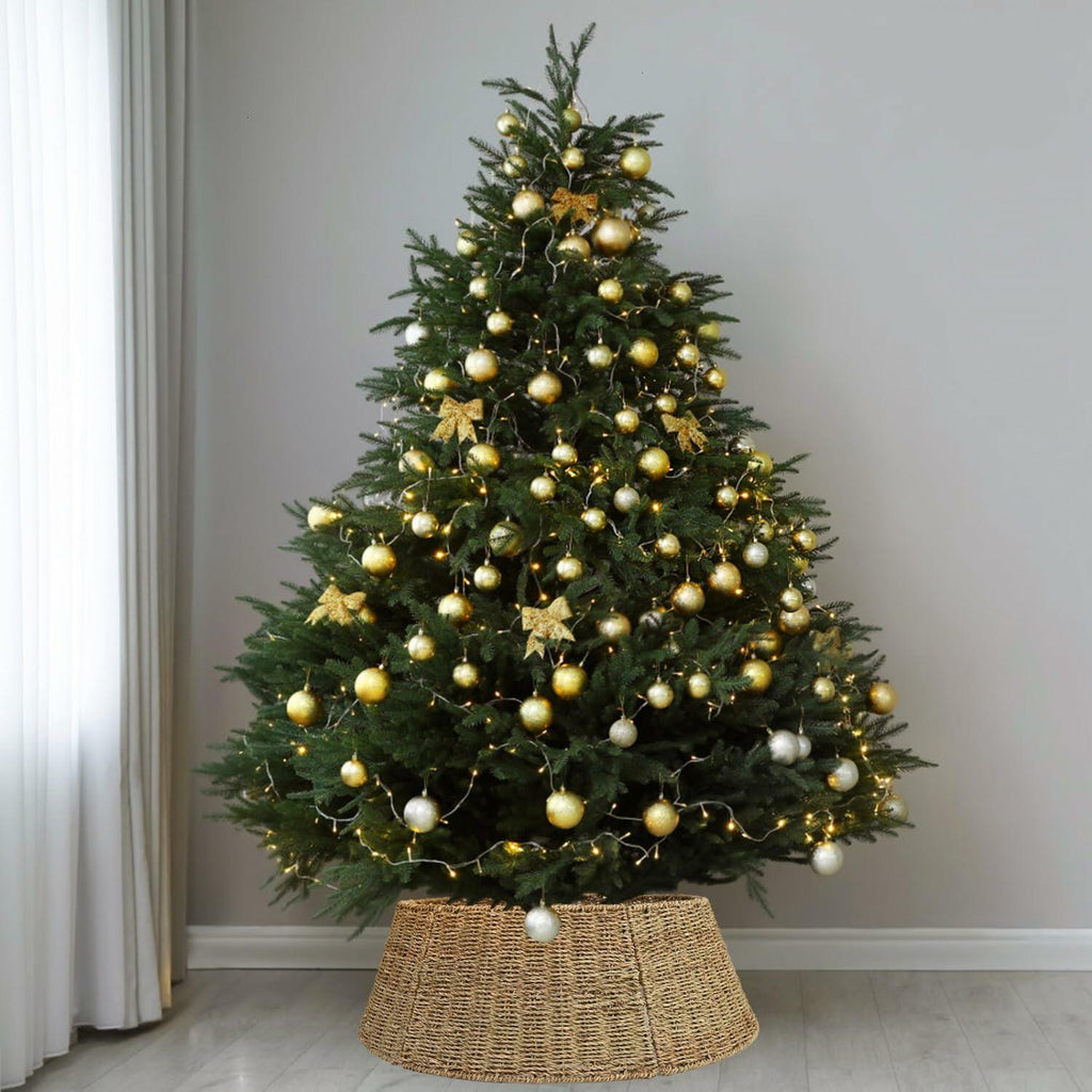 [Like New] Rocinha Rattan Christmas Tree Collar 26" Rustic Farmhouse Style Seagrass Large