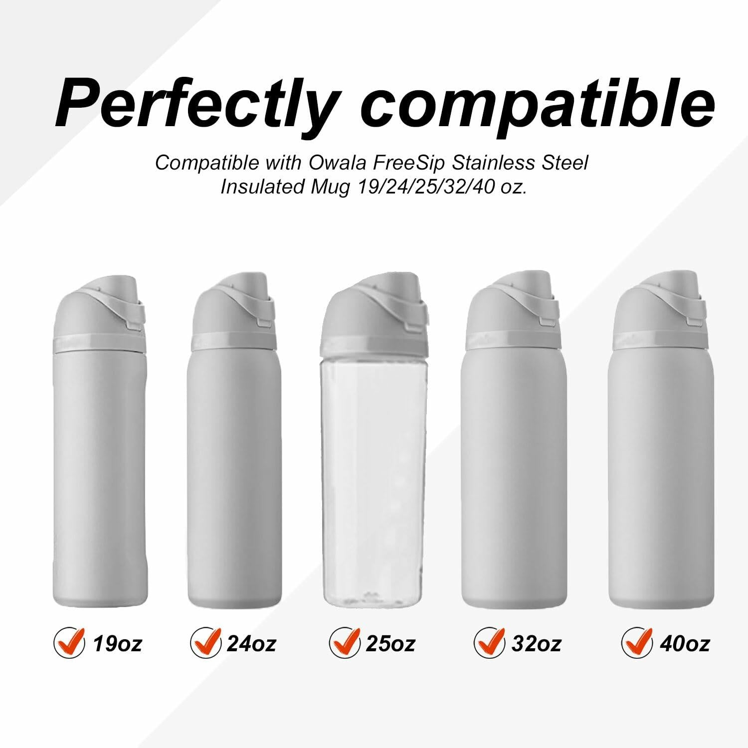 PEUTIER 3pcs Black Stopper for Owala FreeSip Bottle Lid Seal Silicone Plug