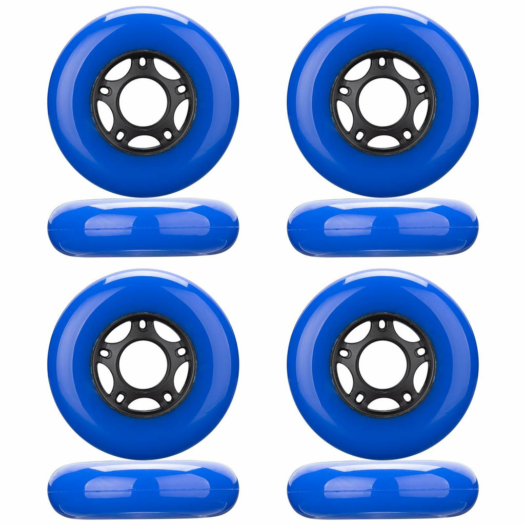 WHEELCOME Inline Skate Wheels 85a Blue 64mm 8-Pack Replacement