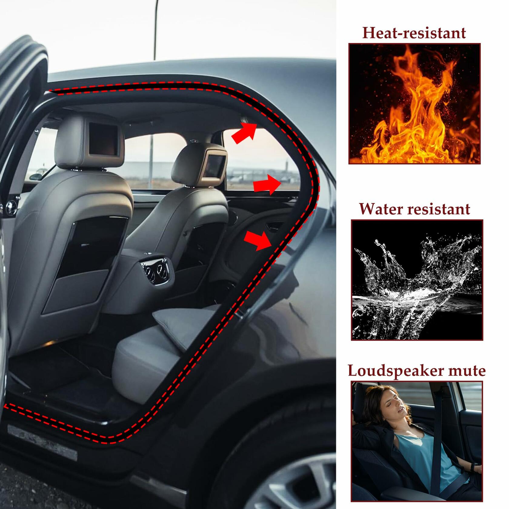 CXCCOI 16.4Ft Automotive Weather Stripping Car Door Seal Strip Black