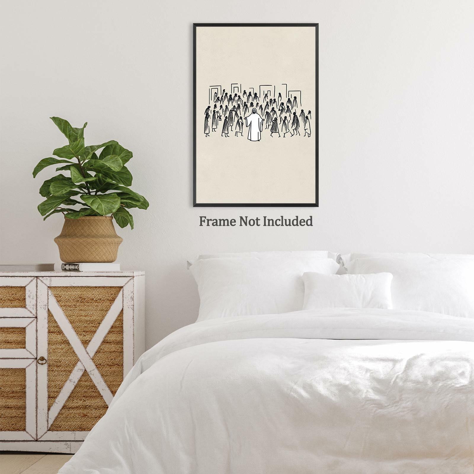 ZETCGSH Vintage Jesus Canvas Wall Art Poster 12x16 in Unframed