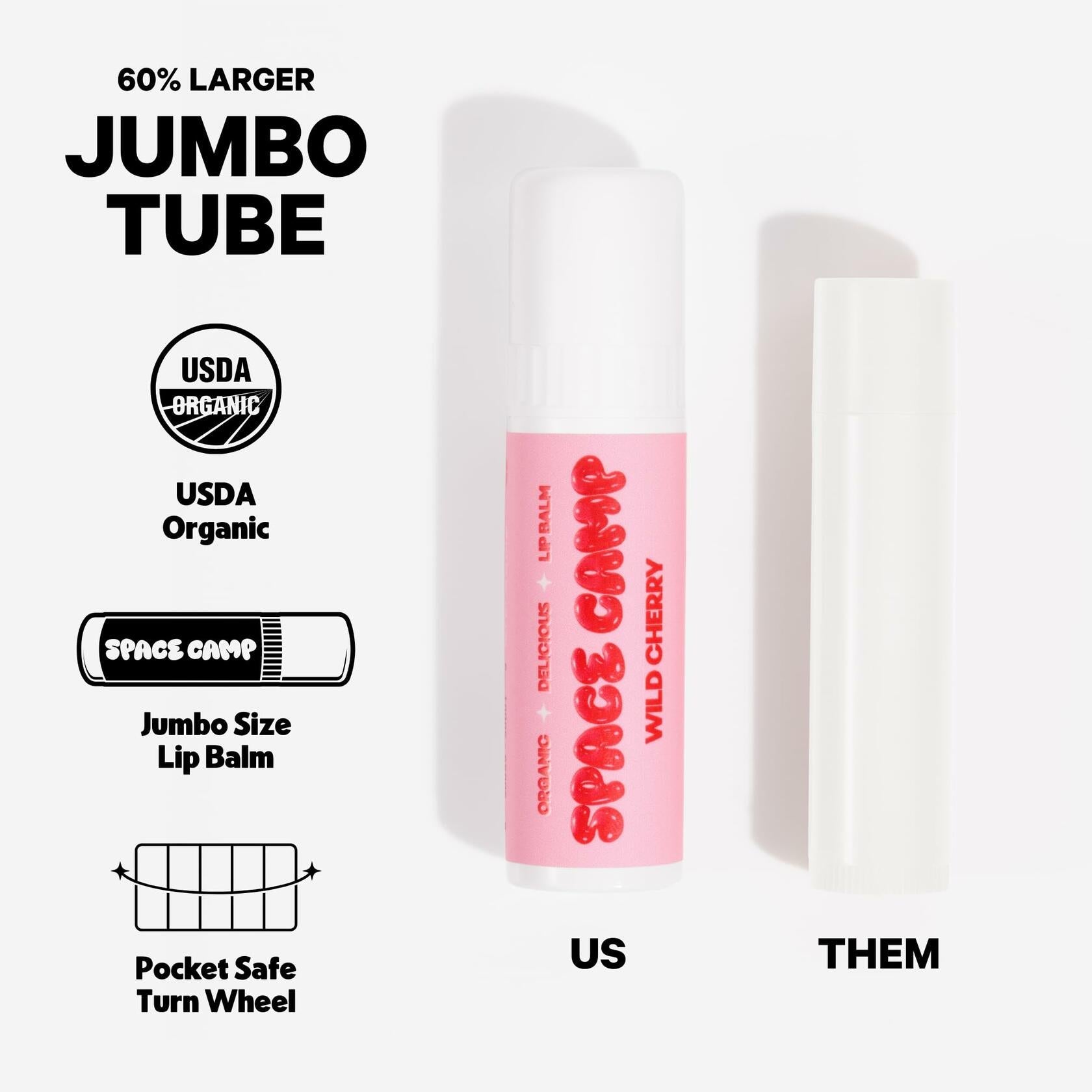 Space Camp Wellness Jumbo Lip Balm Tropical Pineapple Organic 2 Pack