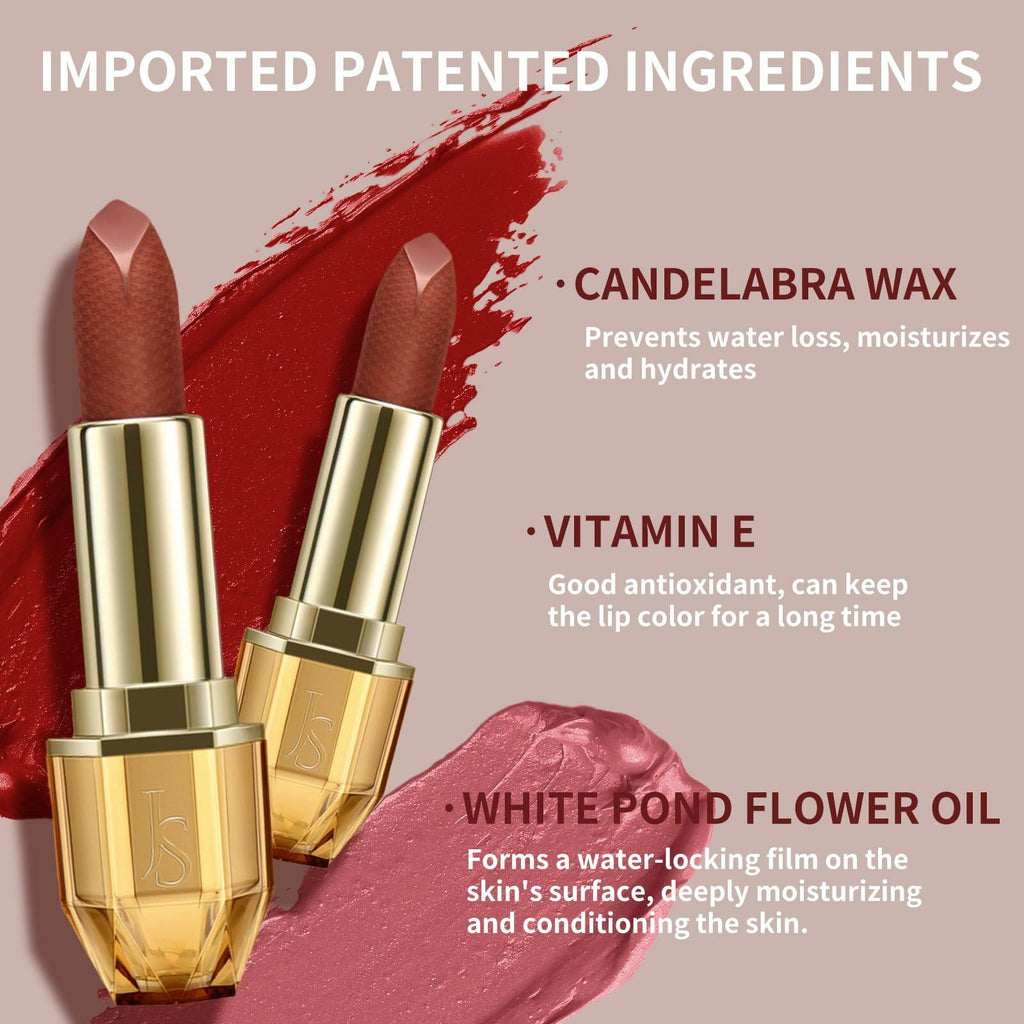 JOSURBEAUTY Mud Sense Velvet Matte Lipstick Waterproof Long-Lasting 6.35oz