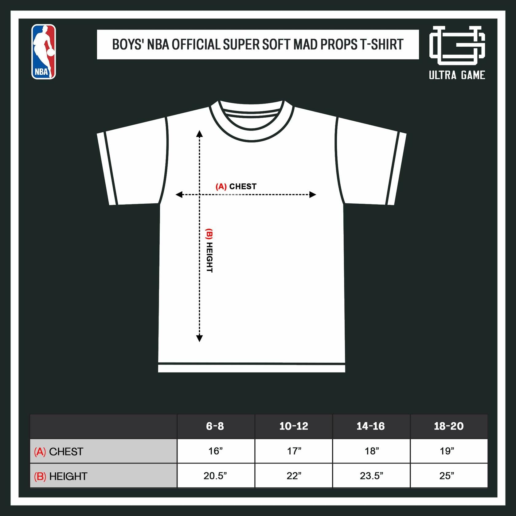 Ultra Game Boys' Mad Props T-Shirt Washington Wizards Heather Charcoal Size 8