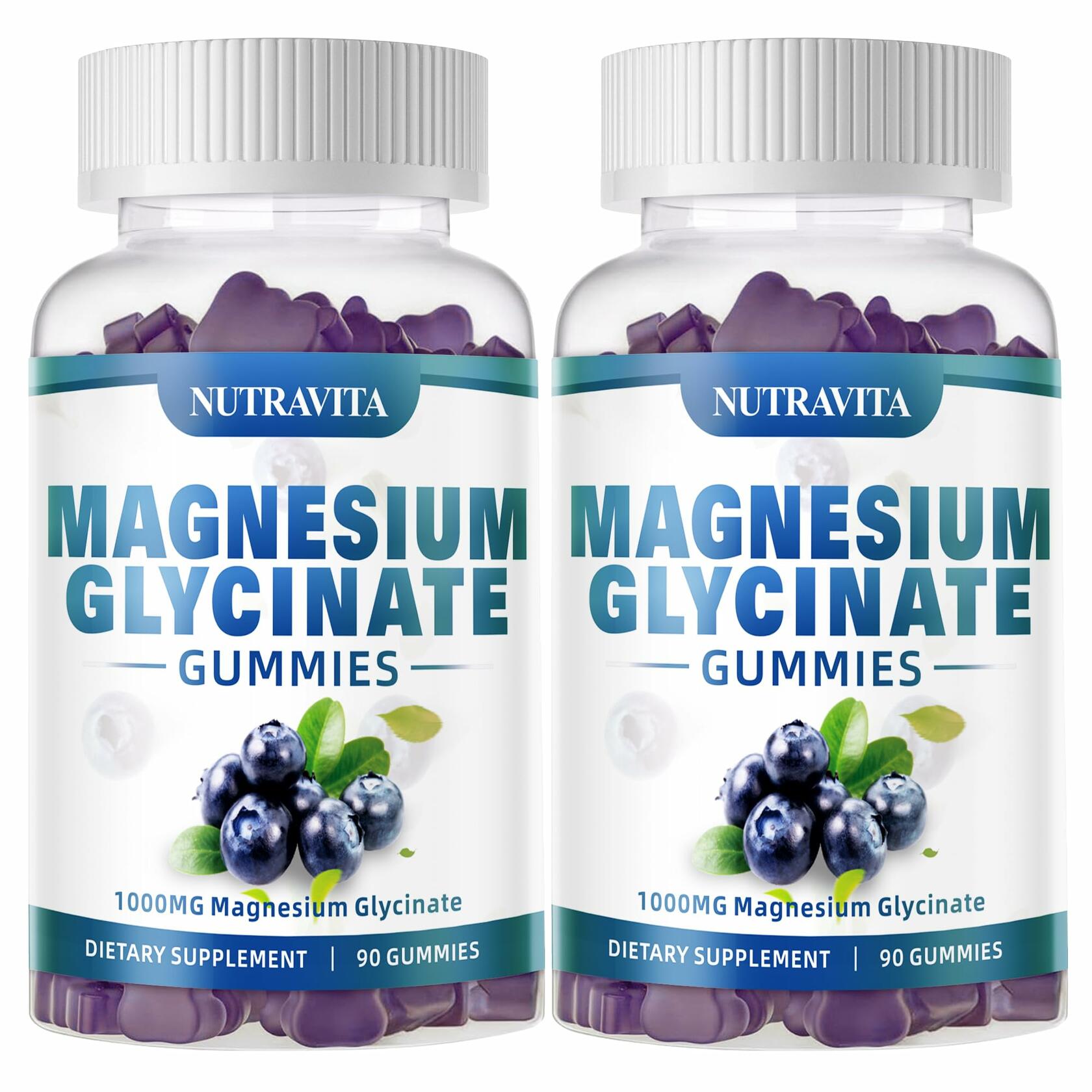 Nutravita Magnesium Glycinate Gummies 1000mg L-Threonate VitD B6 CoQ10 180ct