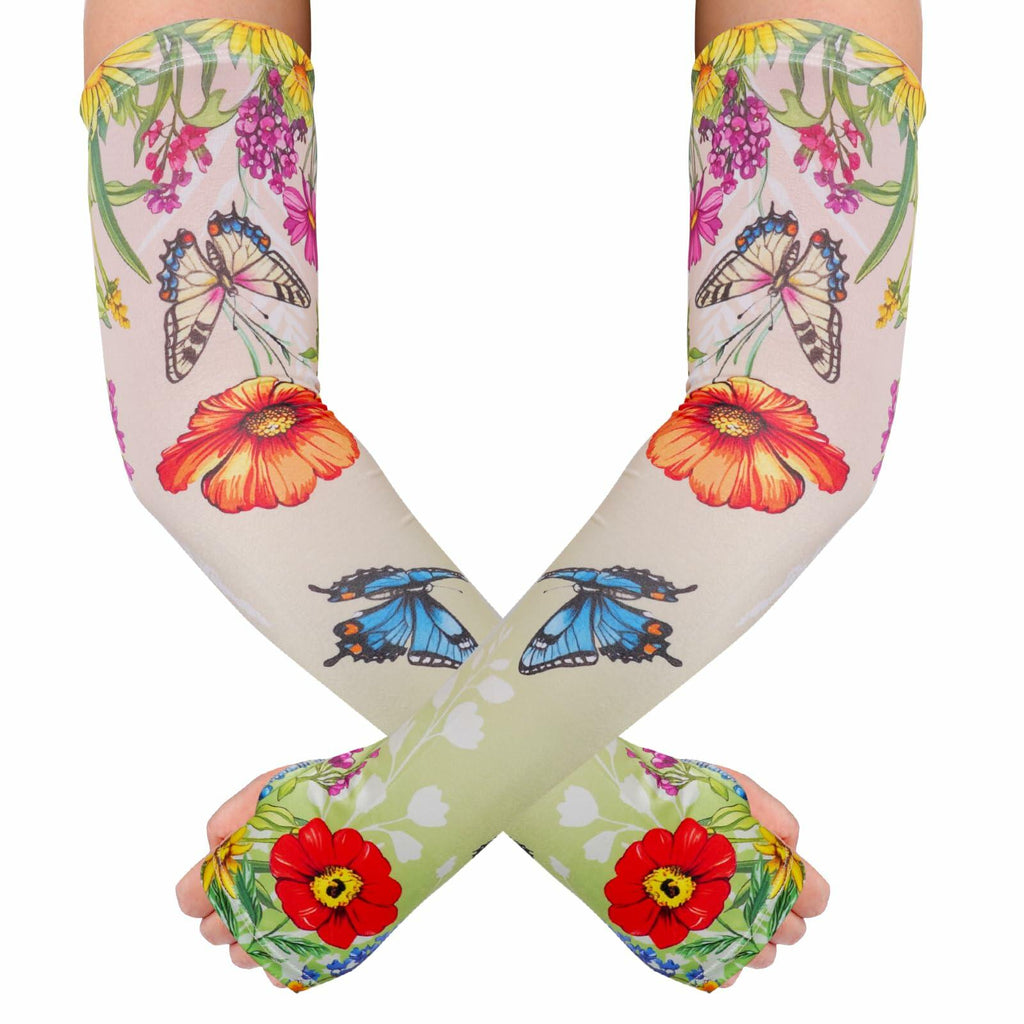 Hmxpls Gardening Sleeves Butterfly Thorn Proof Sun Protection Green Size One