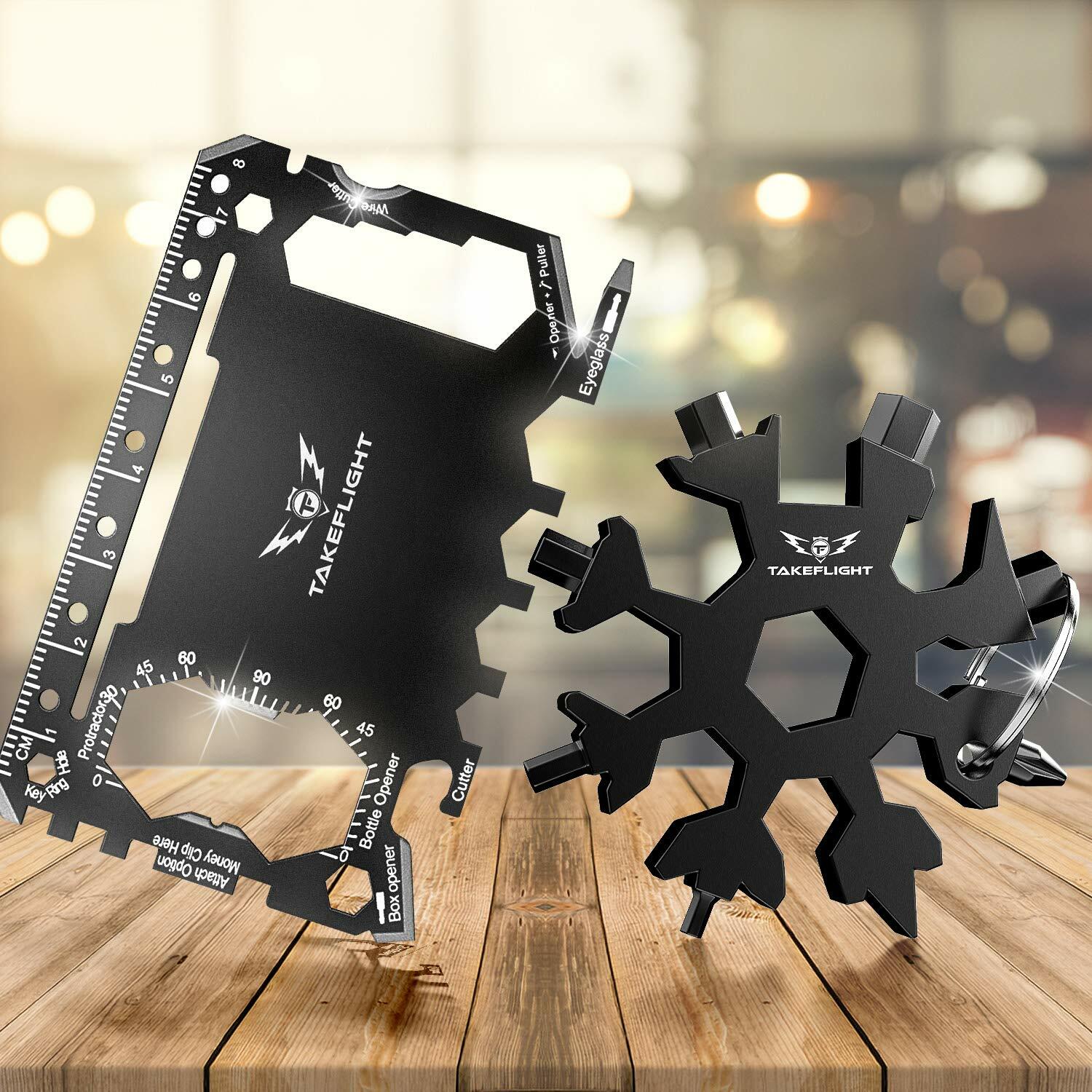 TF TAKEFLIGHT Tactical EDC Credit Card Multitool Set Black Screwdriver