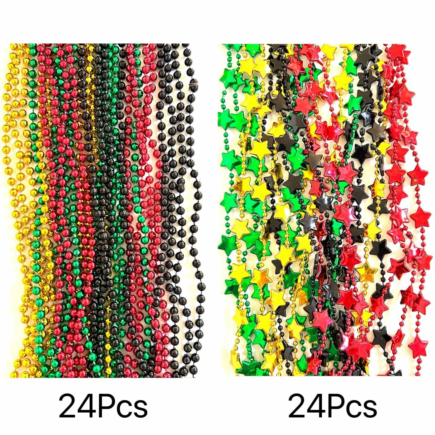 GZYSSL 72 Pcs Juneteenth Beads Necklaces Multicolor Freedom Day Party