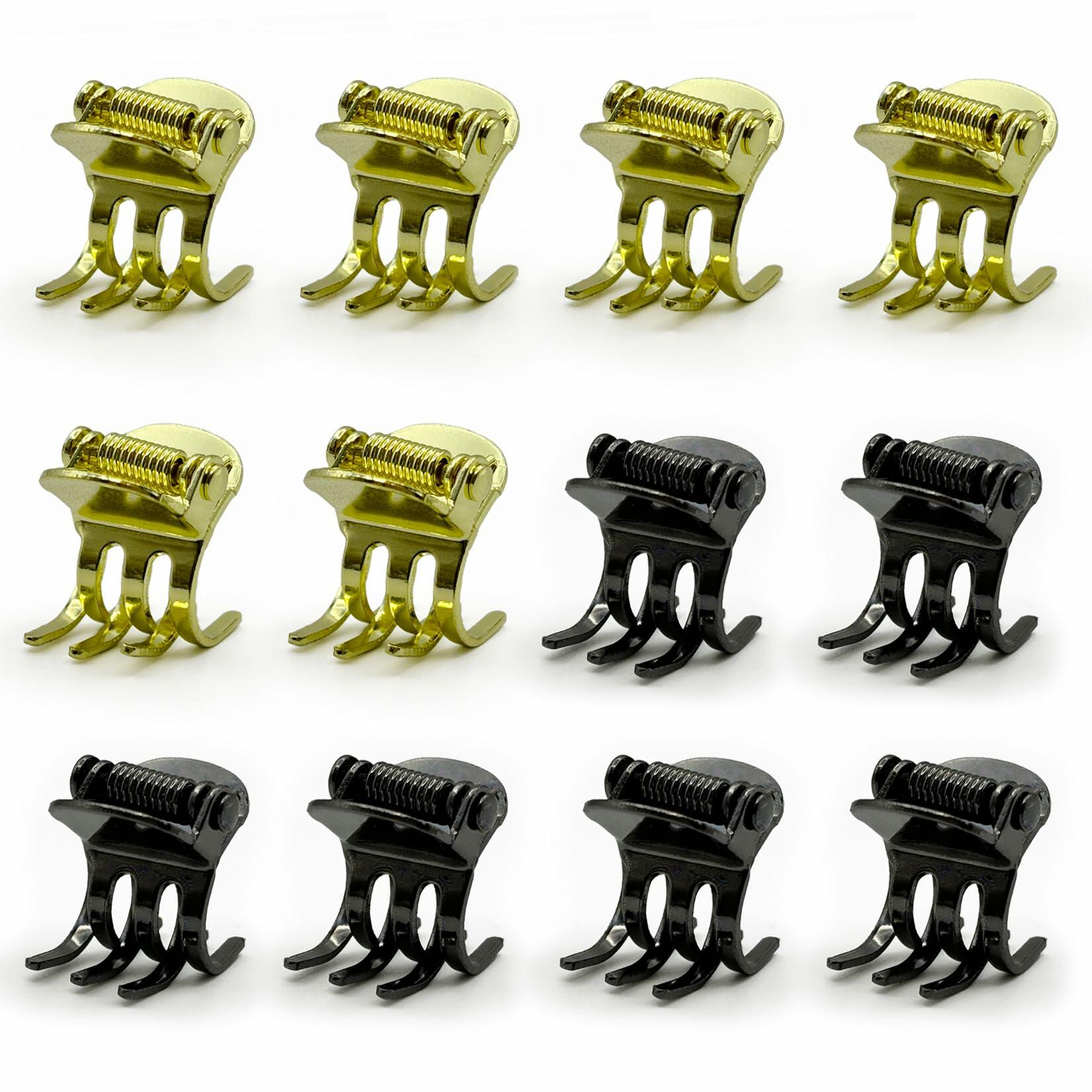 EleOnate Gold Bow Hair Claw Clip Medium Metal Pearls for Women