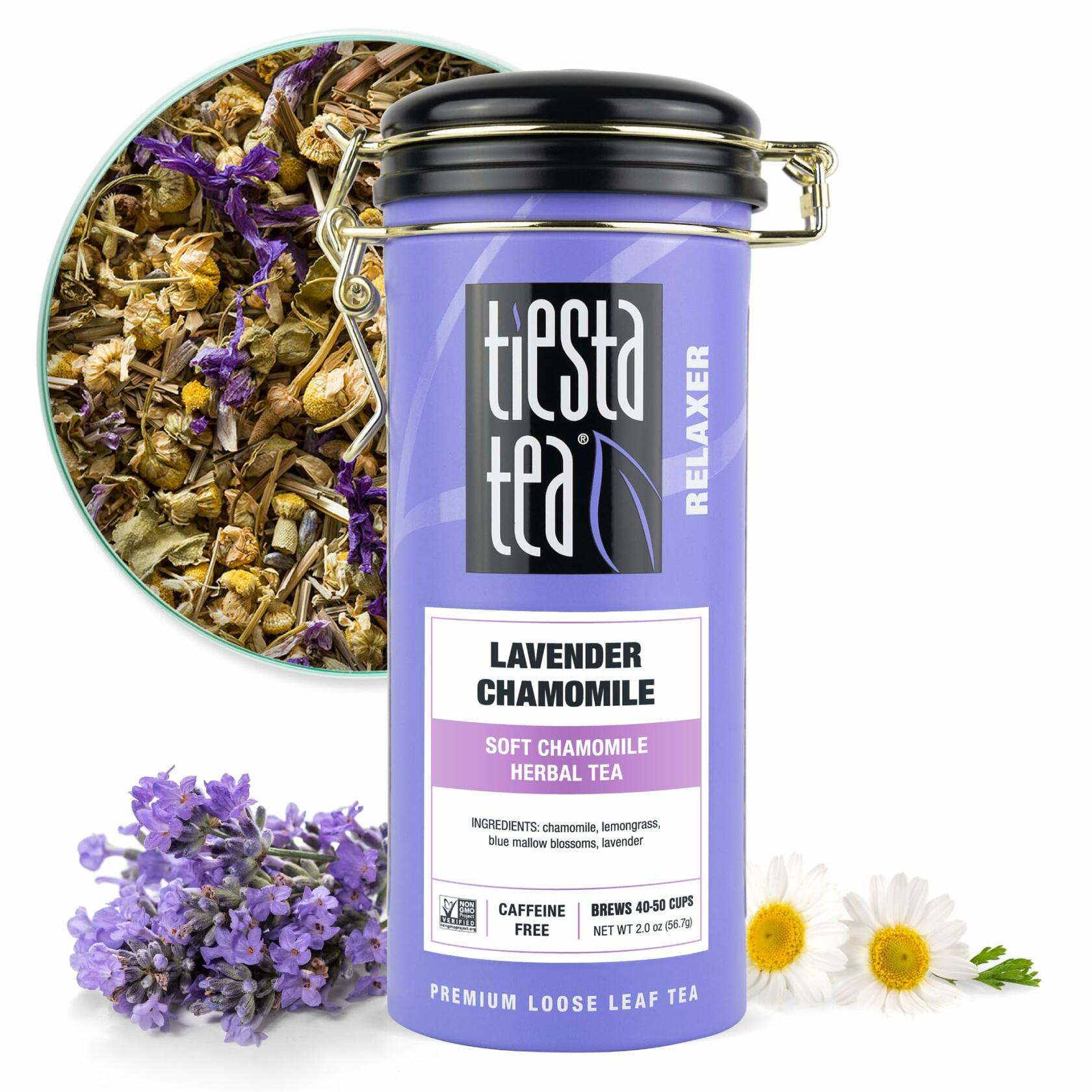Tiesta Tea Lavender Chamomile Herbal Tea Loose Leaf Caffeine-Free 2oz Tin