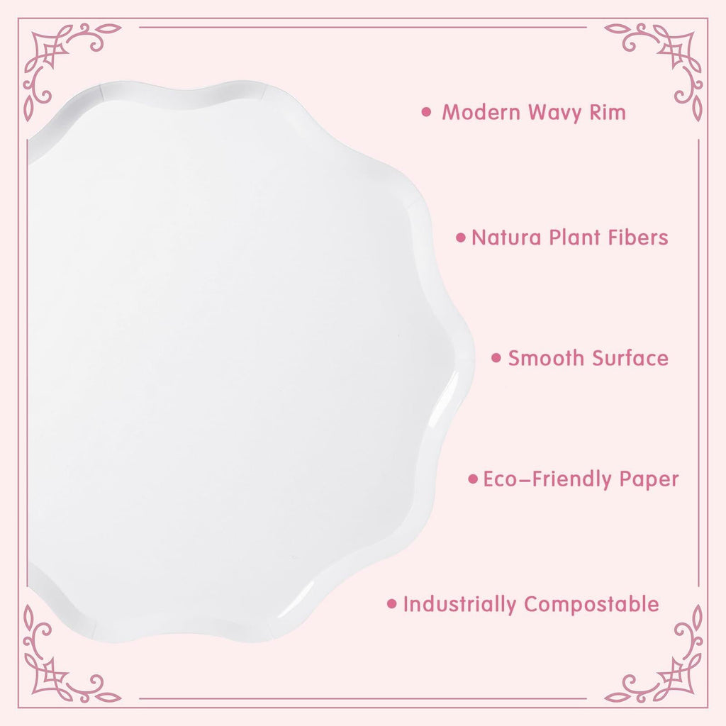 Havawish Compostable Dinner Plates 10.5 Inch French Crème 30 Pcs
