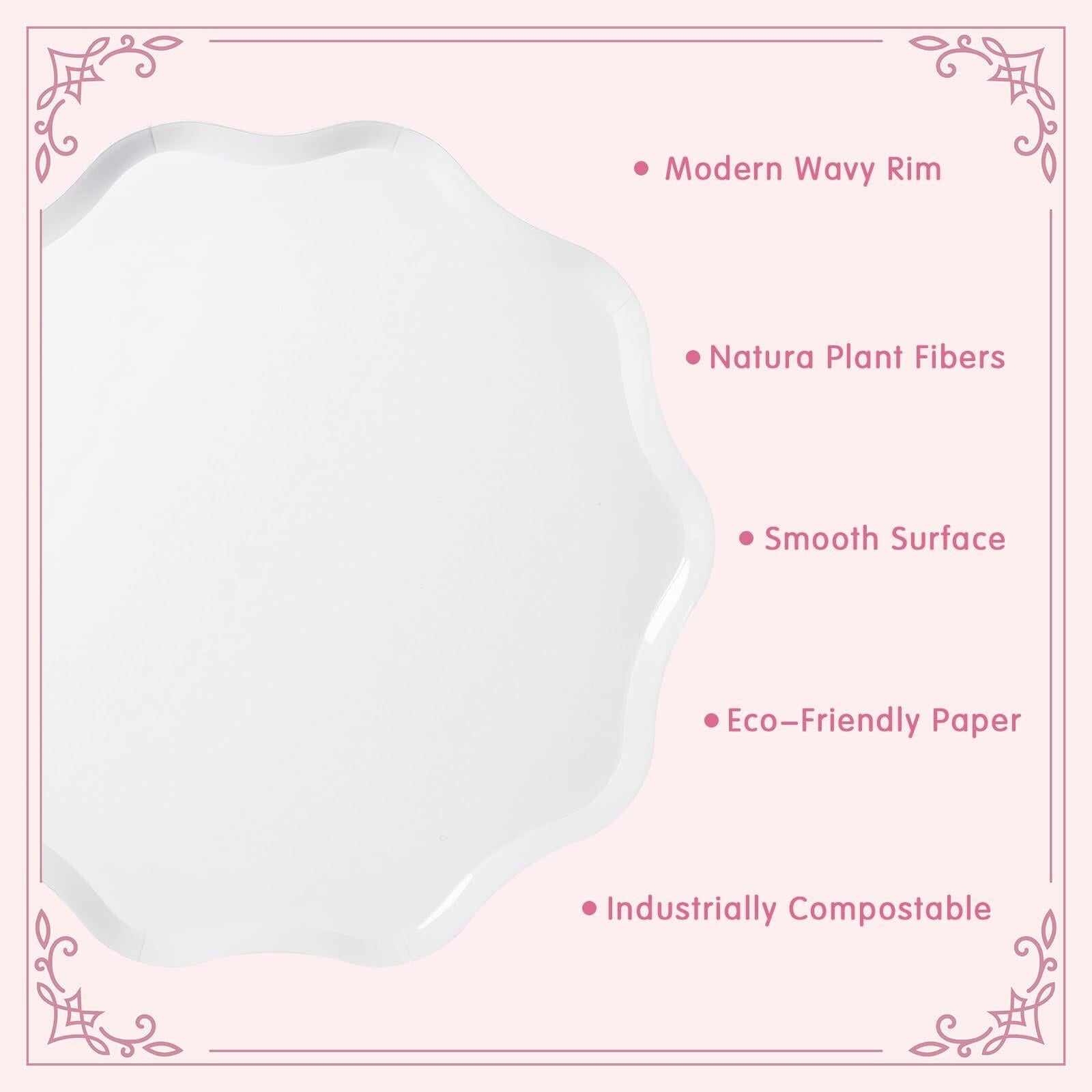Havawish Compostable Dinner Plates 10.5 Inch French Crème 30 Pcs