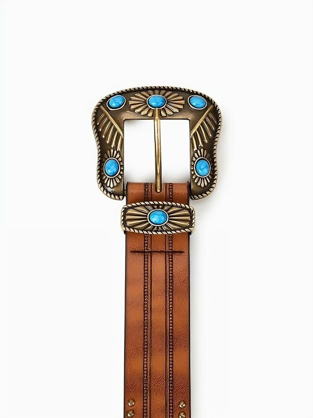 NociHah Adjustable Vintage Western Leather Belt Brown Waist 28-38