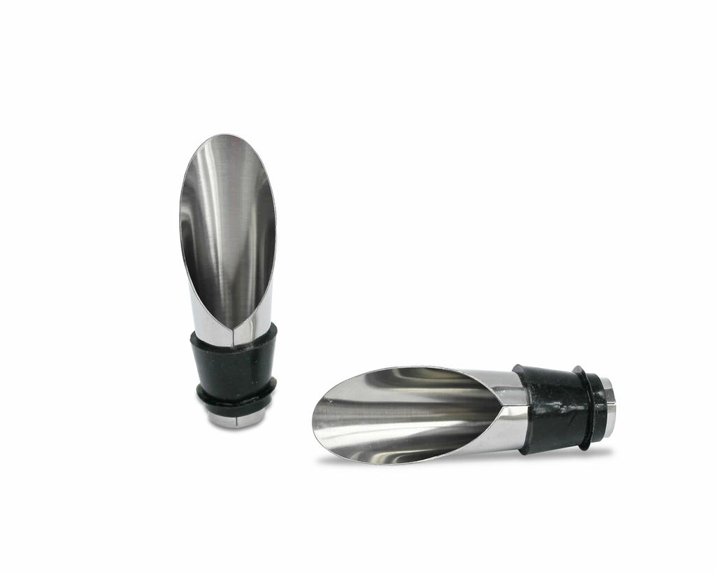 Lutong Brass Wine Bottle Stopper Set with Stainless Steel Pourer & Stand 4pcs