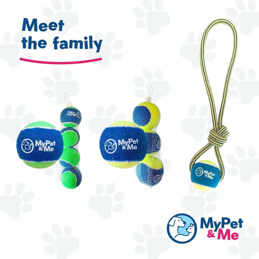 My Pet & Me Dog Tennis Balls 2.5-Inch Soft Lightweight Indoor Outdoor 4 Pack
