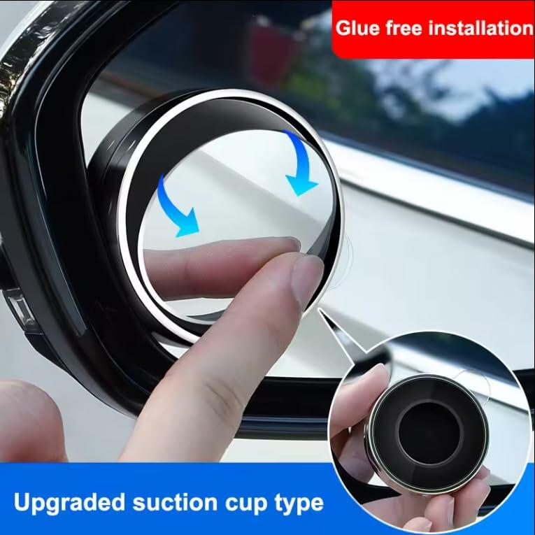 Schönn 2 Pack Blind Spot Car Mirrors 2" Adjustable HD Glass Silver Frame