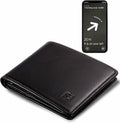 FLETUTE Full-Grain Leather Slim Airtag Wallet Mens Luxury Blue