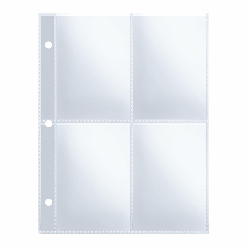 HUAFENGSH 4 Pocket Card Sleeves A5 3 Ring Binder 2.5x3.5 Inch 100 Pack