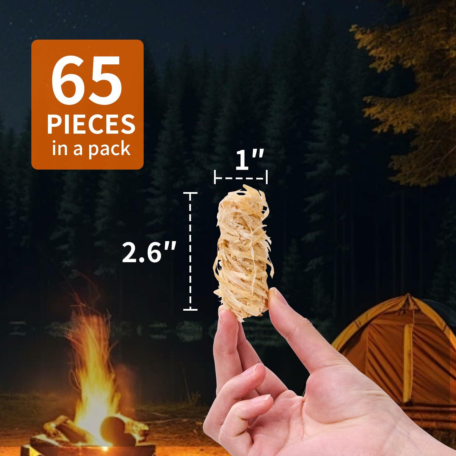 KACHUAN BEAR Fire Starter Sticks 65 pcs Yellow Water Resistant Odorless